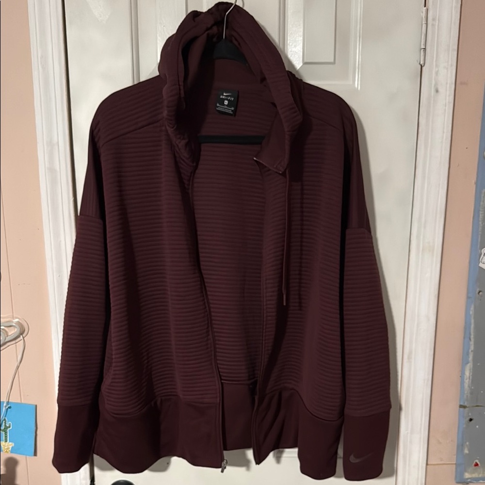 Nike Burgundy Full Zip Hooded Jacket